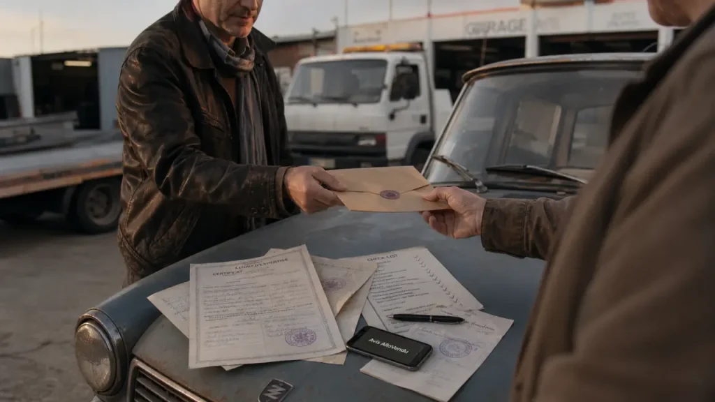 allo vendu avis : expert remet documents, voitures reprises