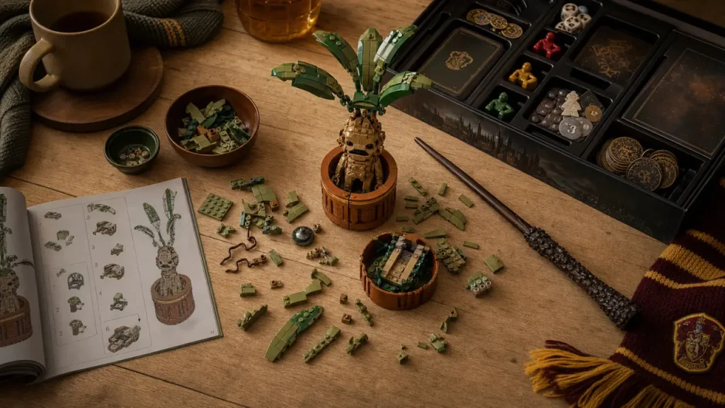 Cadeau Harry Potter : set LEGO Mandragore en construction