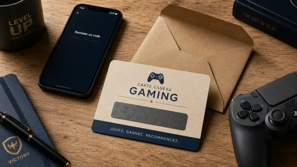 Carte cadeau jeu vidéo : code masqué et vérifications plateforme, code, région