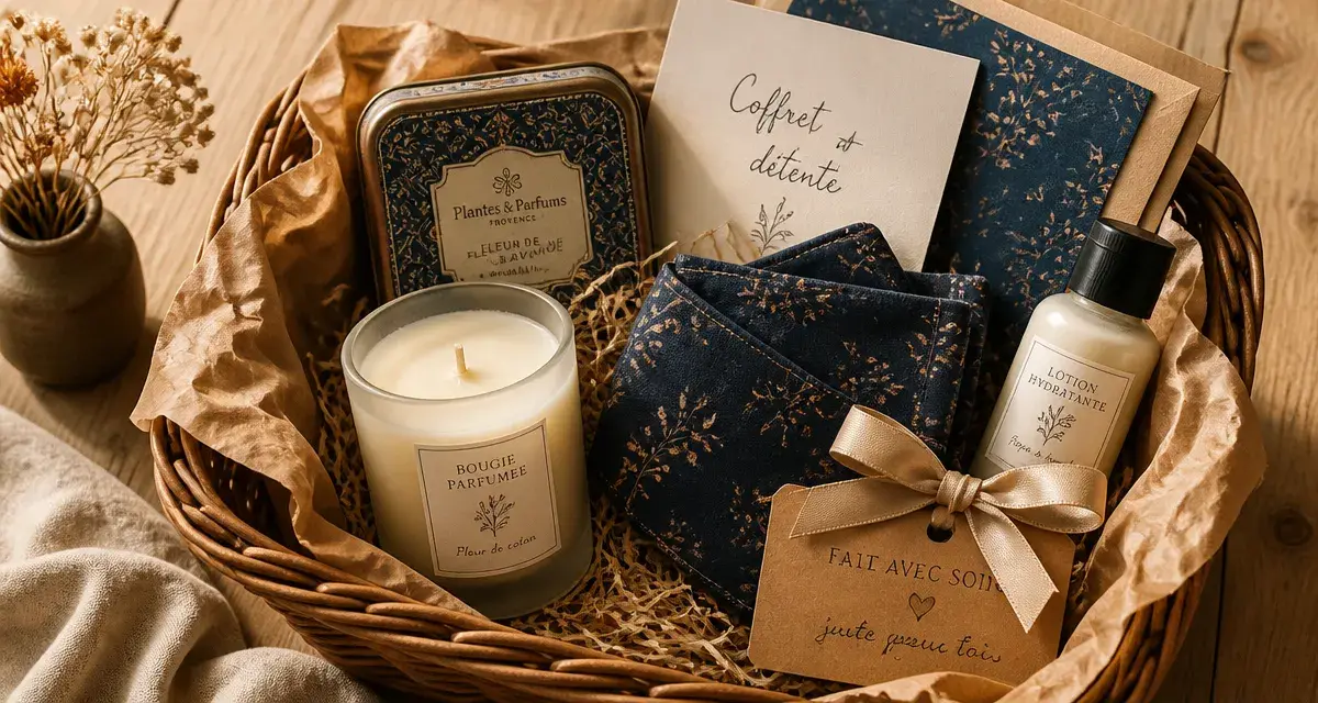 coffret cadeau action DIY, coffret détente sur table en bois
