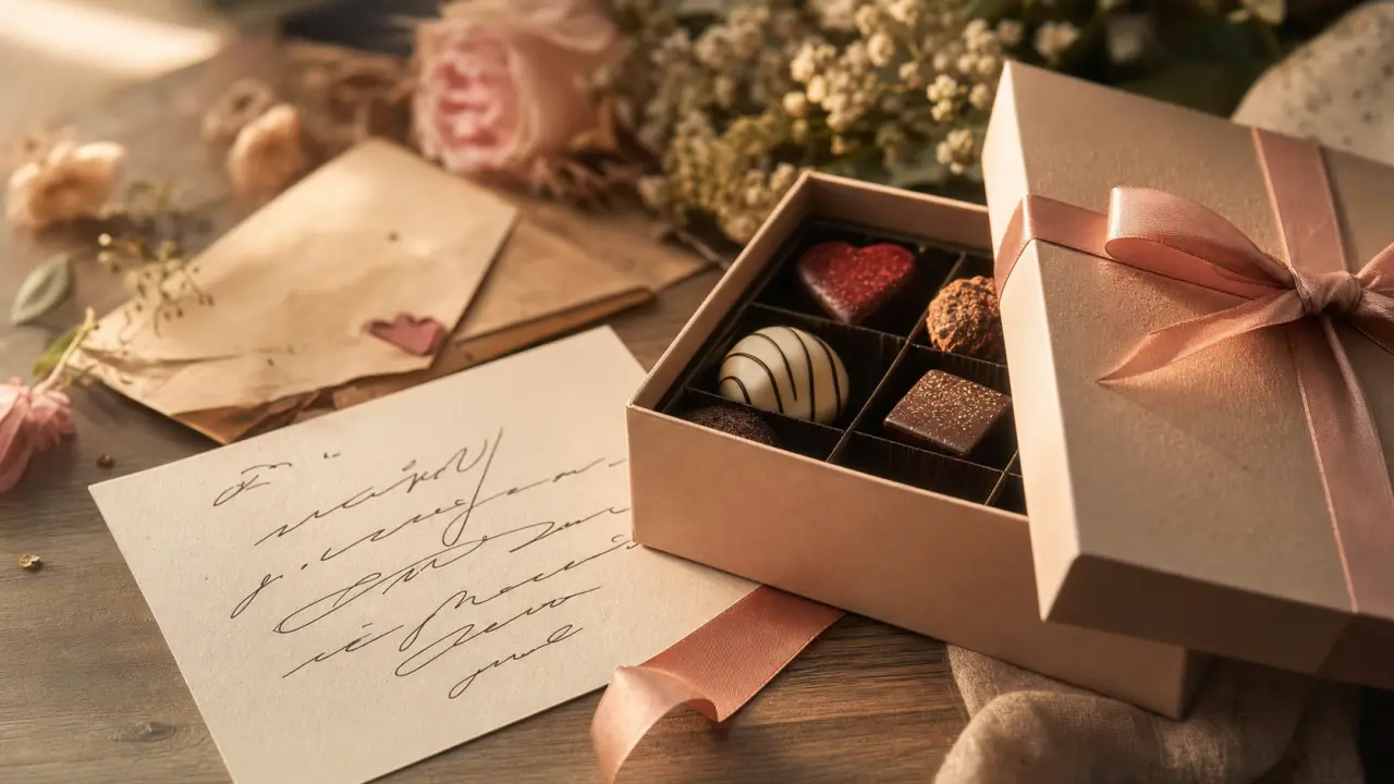 Coffret cadeau saint valentin : coffret surprise rose poudré