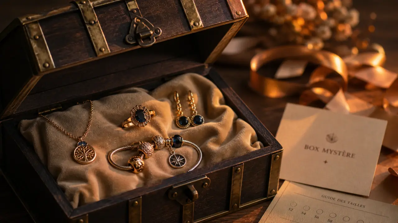 Mystery jewelry box : coffret bijoux surprise, collier, bracelet, bague et boucles